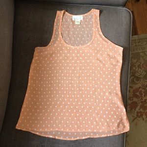 SOLD Sheer polka dot tank **5 for $15**